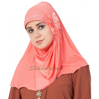 Jersey Instant Hijab - Salmon Pink